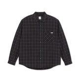 Mitchell LS Flannel Shirt, Navy / Brown