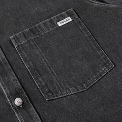 Mike LS Denim Shirt, Silver Black