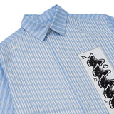 Butterfly Oxford Shirt, Blue Stripe