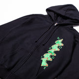 Butterfly Zip Up Hood, Black