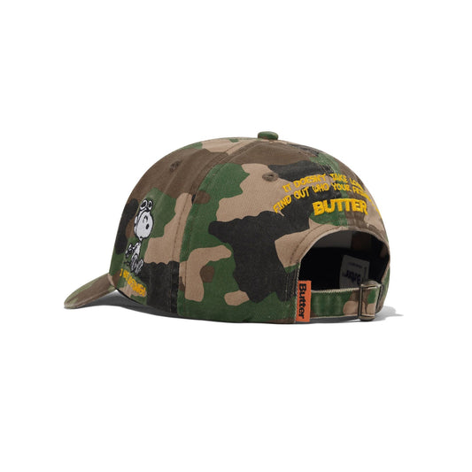 Peanuts Rats 6 Panel Cap, Washed Camo