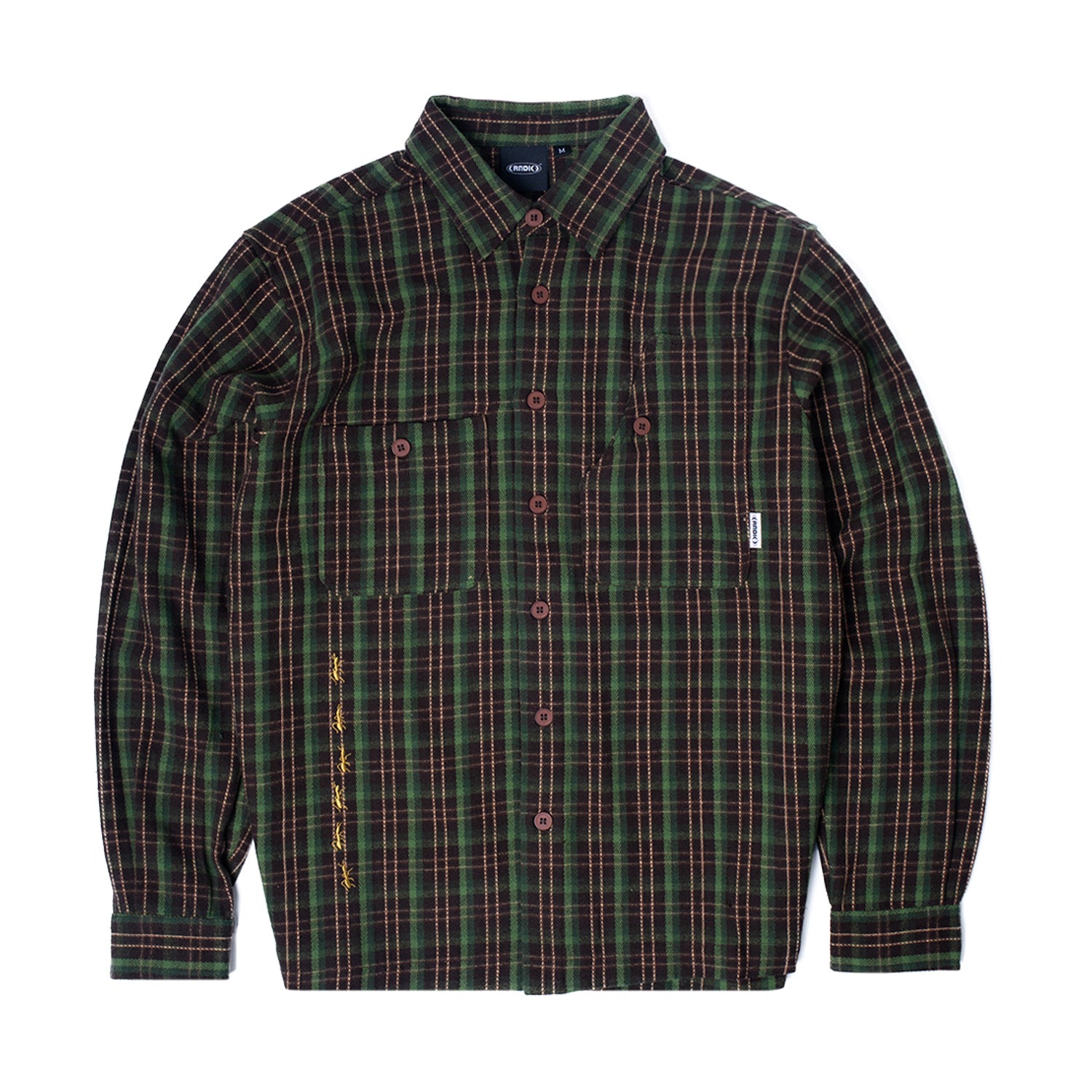 Lodge Flannel Button Up Shirt, Brown / Forest