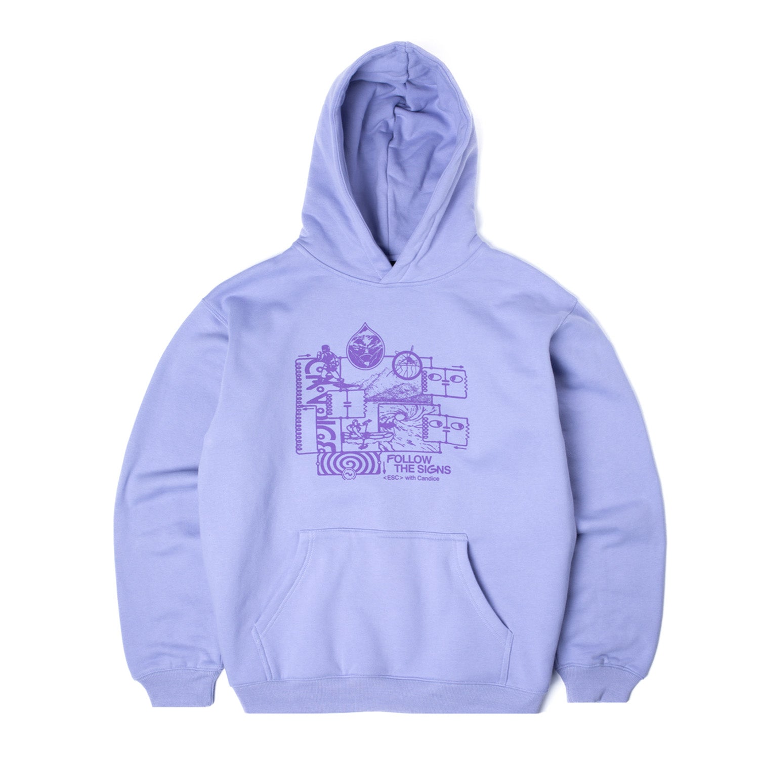 Follow The Signs Hoodie, Dusty Lavender