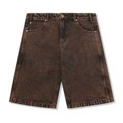 Spider Denim Shorts, Acid Brown