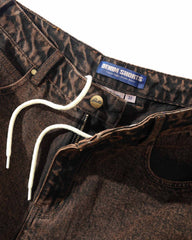 Spider Denim Shorts, Acid Brown