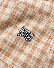Peanuts Spike Work Shorts, Sandstone Plaid