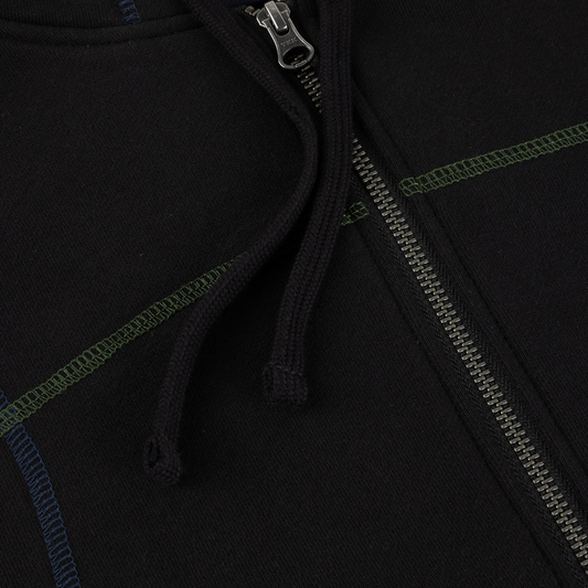 Court Zip Hoodie, Black