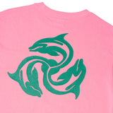 Turbo Dolphin Logo Tee, Washed Pink / Green