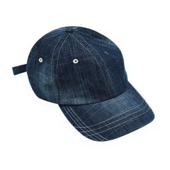 Faded Slub Denim Cap, Light Blue