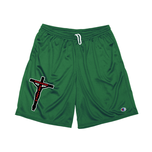 Crucifix Mesh Baller Shorts, Green