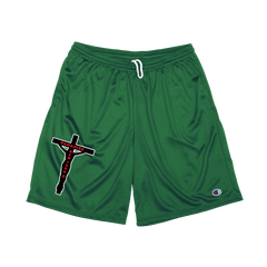 Crucifix Mesh Baller Shorts, Green