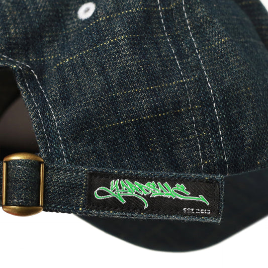 Faded Slub Denim Cap, Dark Blue