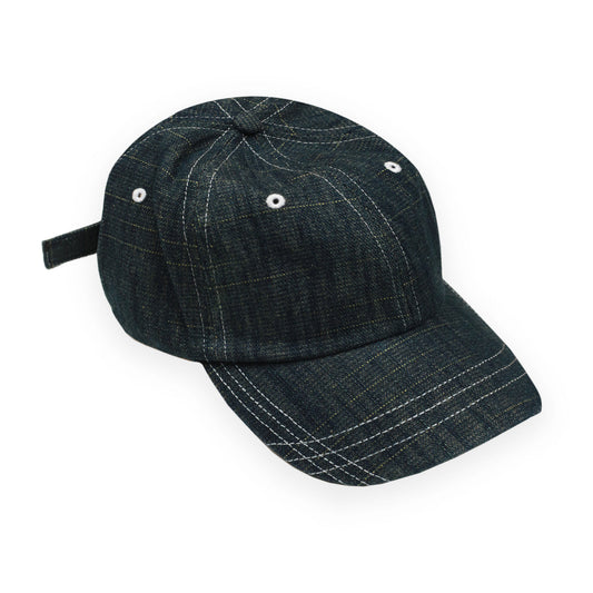 Faded Slub Denim Cap, Dark Blue