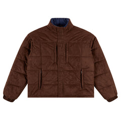 Faux Suede Puffer Jacket, Brown