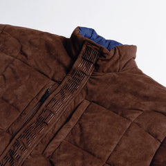 Faux Suede Puffer Jacket, Brown