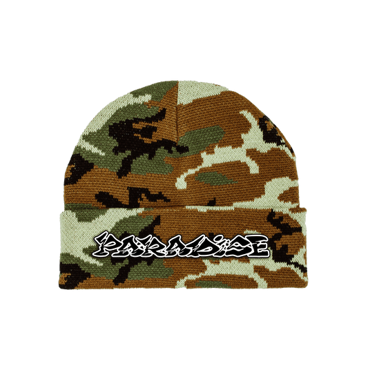 Paratopia Embroidered Beanie, Camo