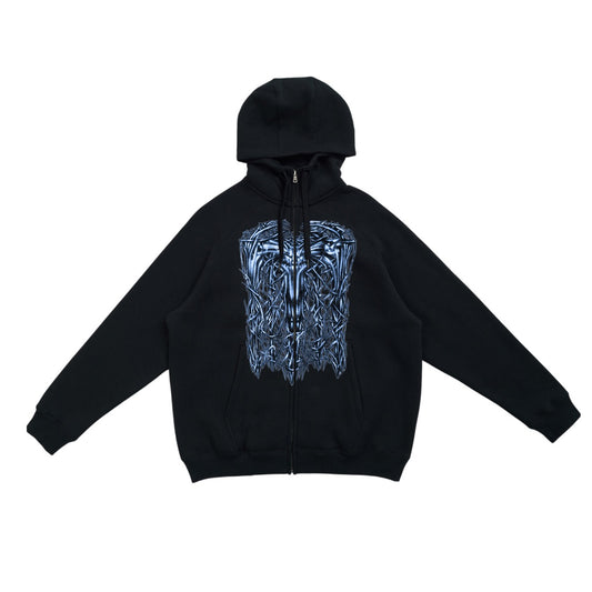 A Naruto Tech Fleece Zip Hoodie, Black