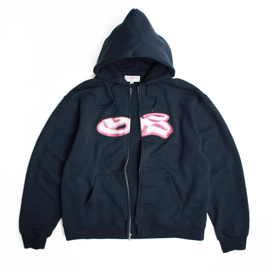 YS Spray Zip Hood, Navy / Red