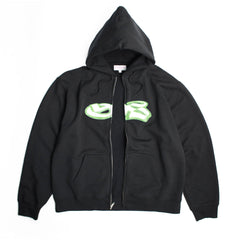 YS Spray Zip Hood, Black / Green