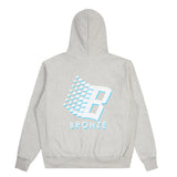 3D B Logo Hoody, Heather Grey