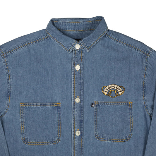 Communal Rings Denim Shirt, Washed Indigo