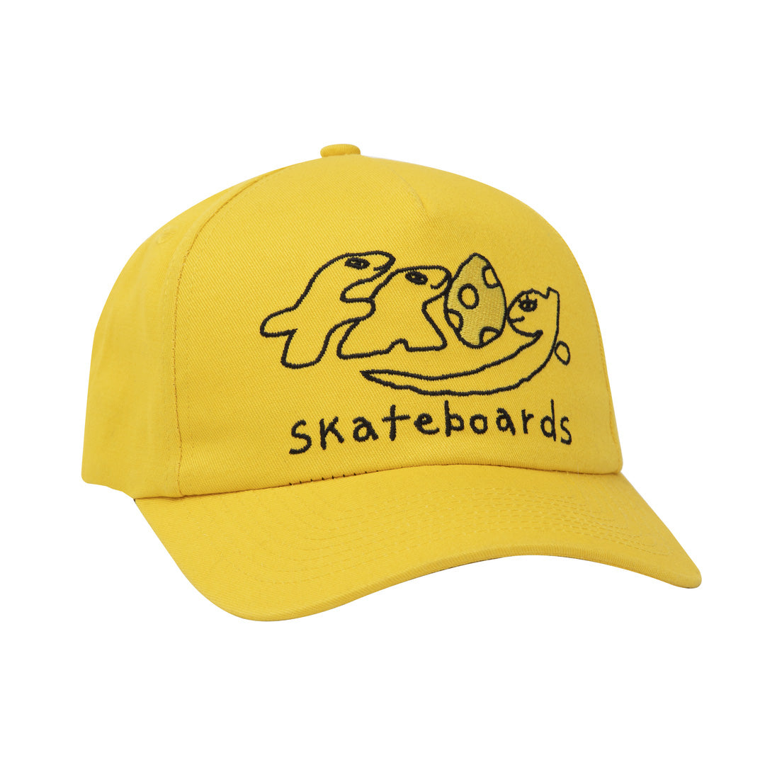 Dino Logo 5 Panel Hat, Yellow