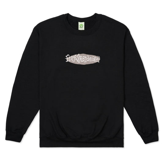 Embroidered Logo Crew, Black