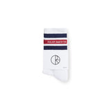 Fat Stripe Socks, White / Navy / Red