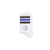Fat Stripe Socks, White / Brown / Blue
