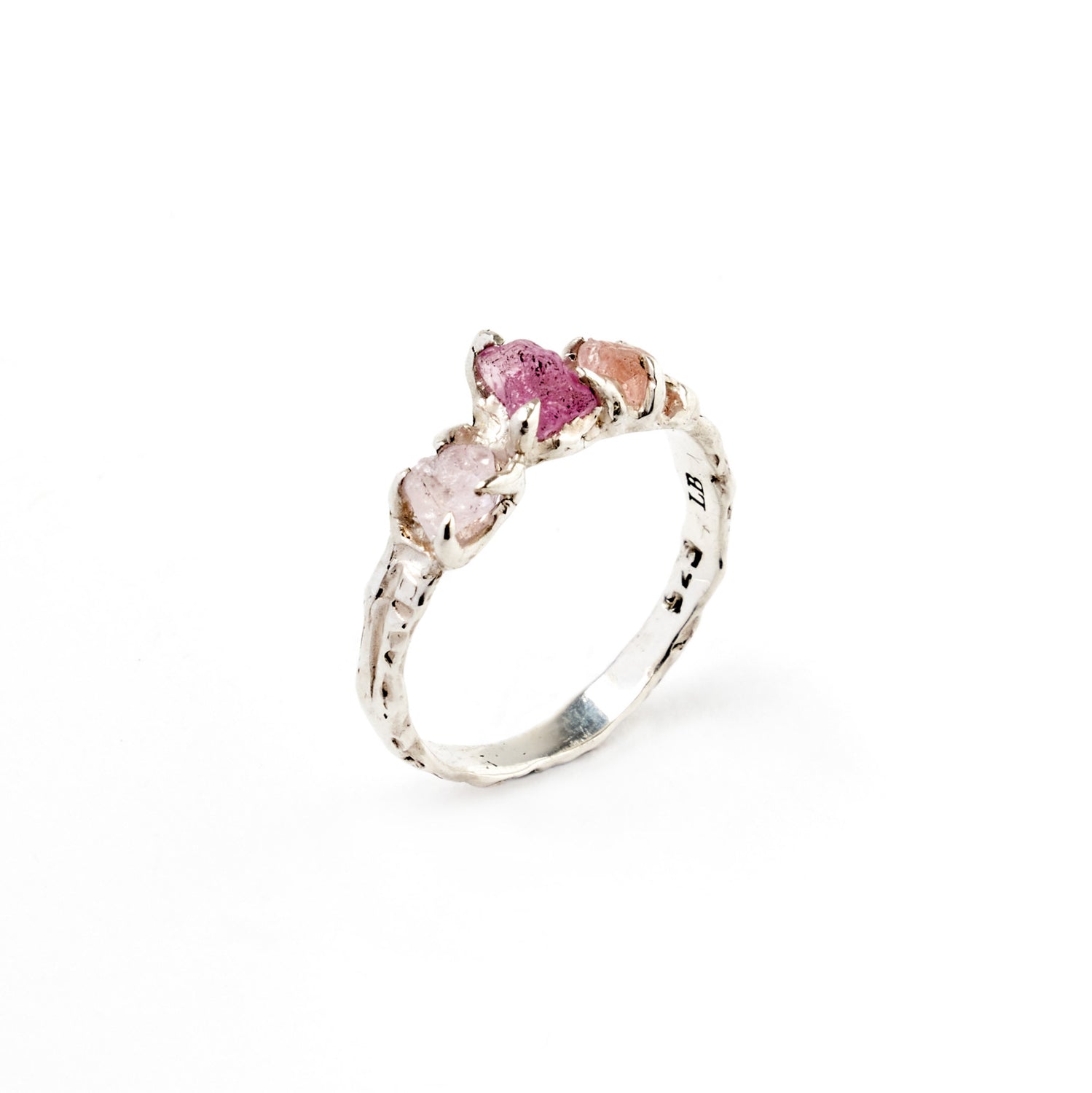 Raw Sapphire Ring, Pink
