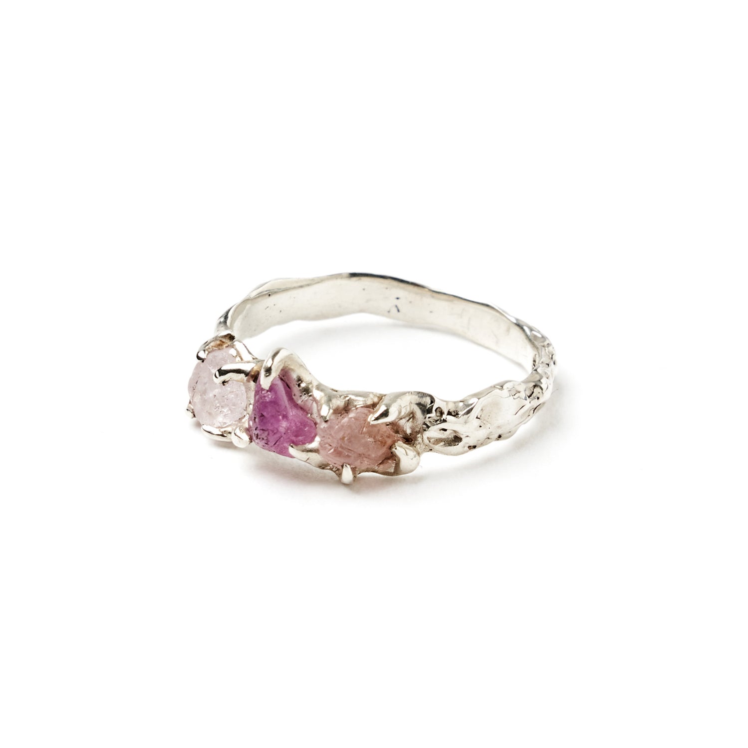 Raw Sapphire Ring, Pink