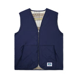 Reversible Hairy Plaid Vest, Navy / Wheat