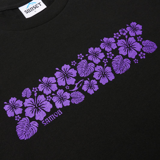 Samoa Floral Stripe Tee, Black