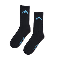 Sunset Dolphin Socks, Black