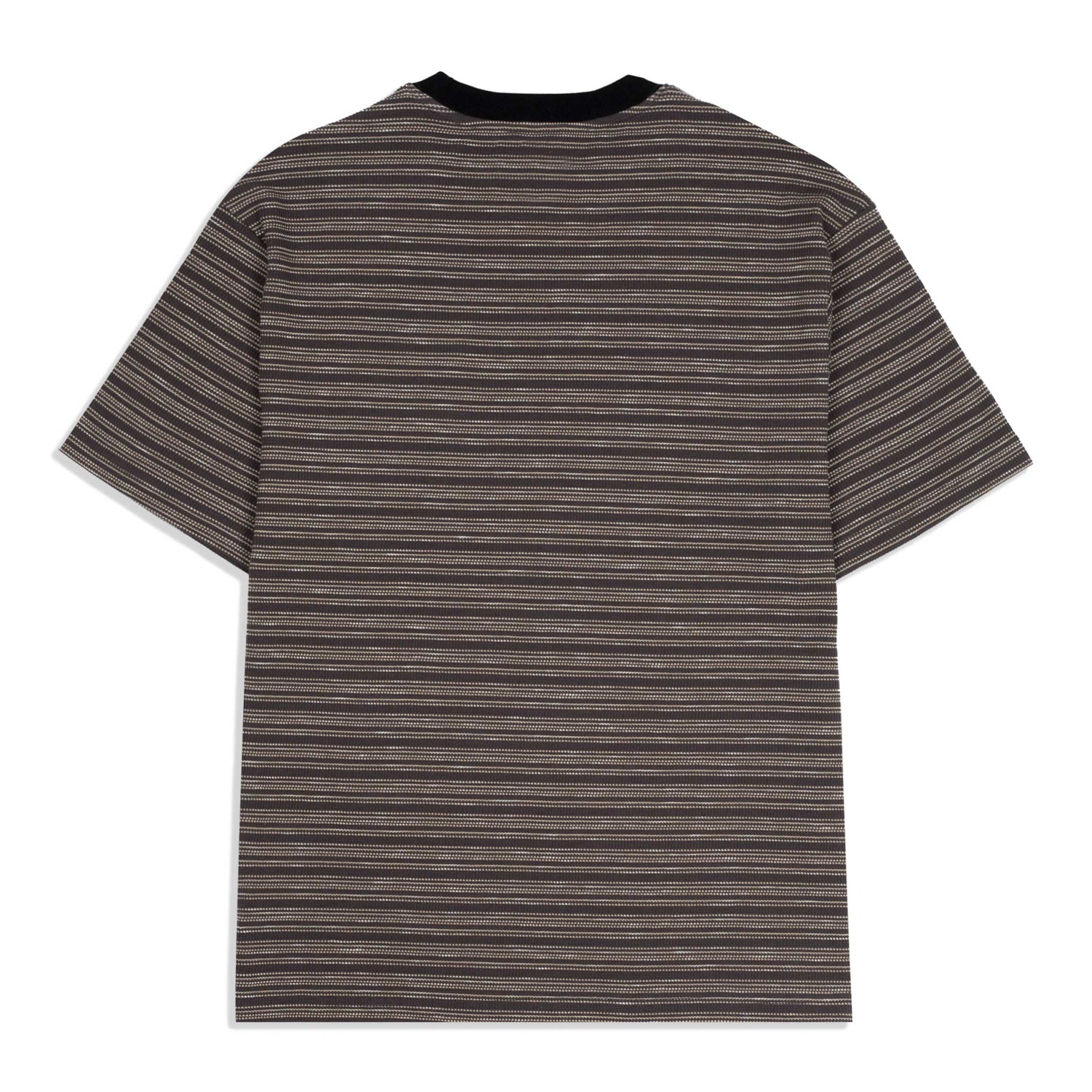 Striped Knit Logo Tee, Brown