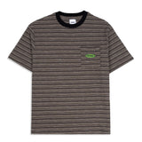 Striped Knit Logo Tee, Brown