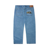 Wrecking Baggy Denim Jeans, Washed Indigo